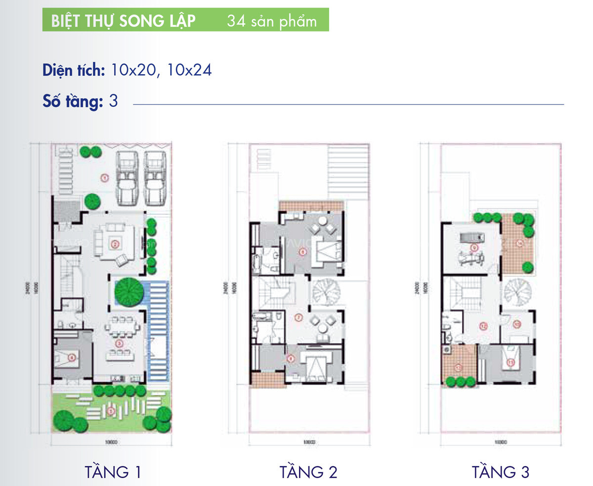Biệt Thự Song Lập Dự án T&t City Millennia