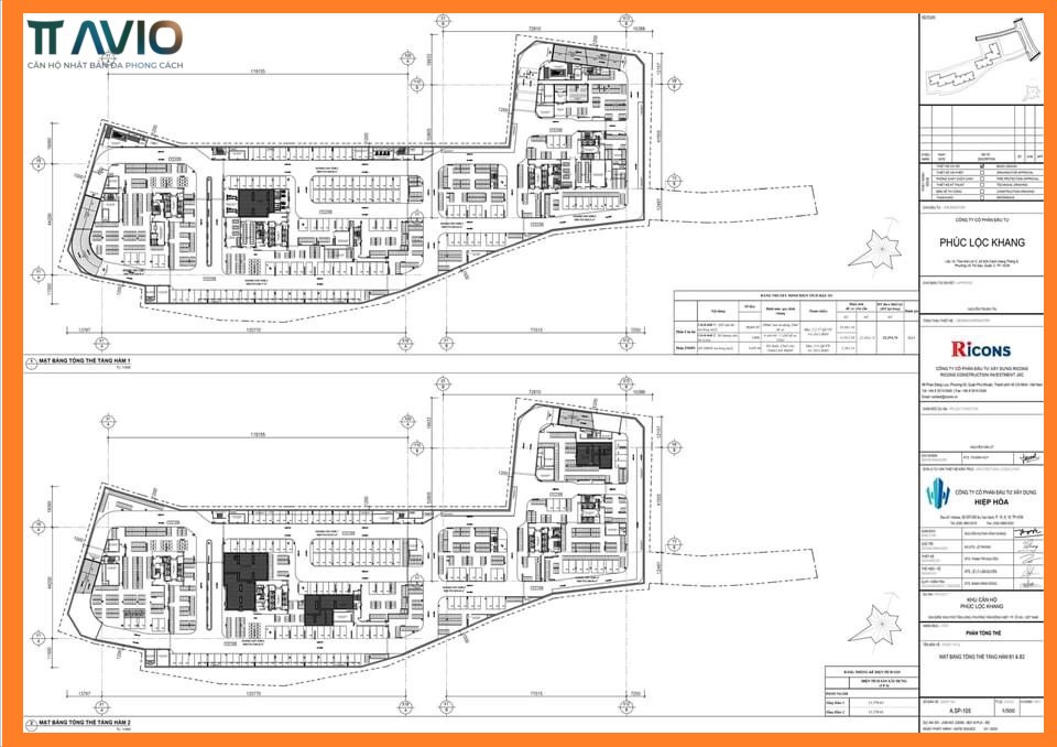 MẶt BẰng TẦng HẦm 1-2 DỰ Án Tt Avio