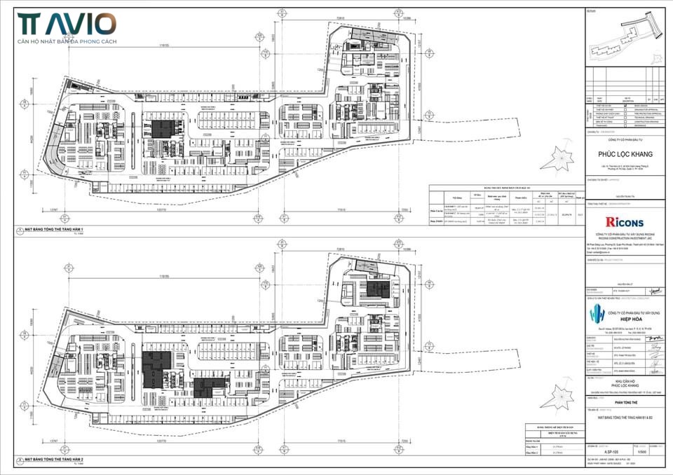 MẶt BẰng TẦng HẦm 1-2 Tt Avio