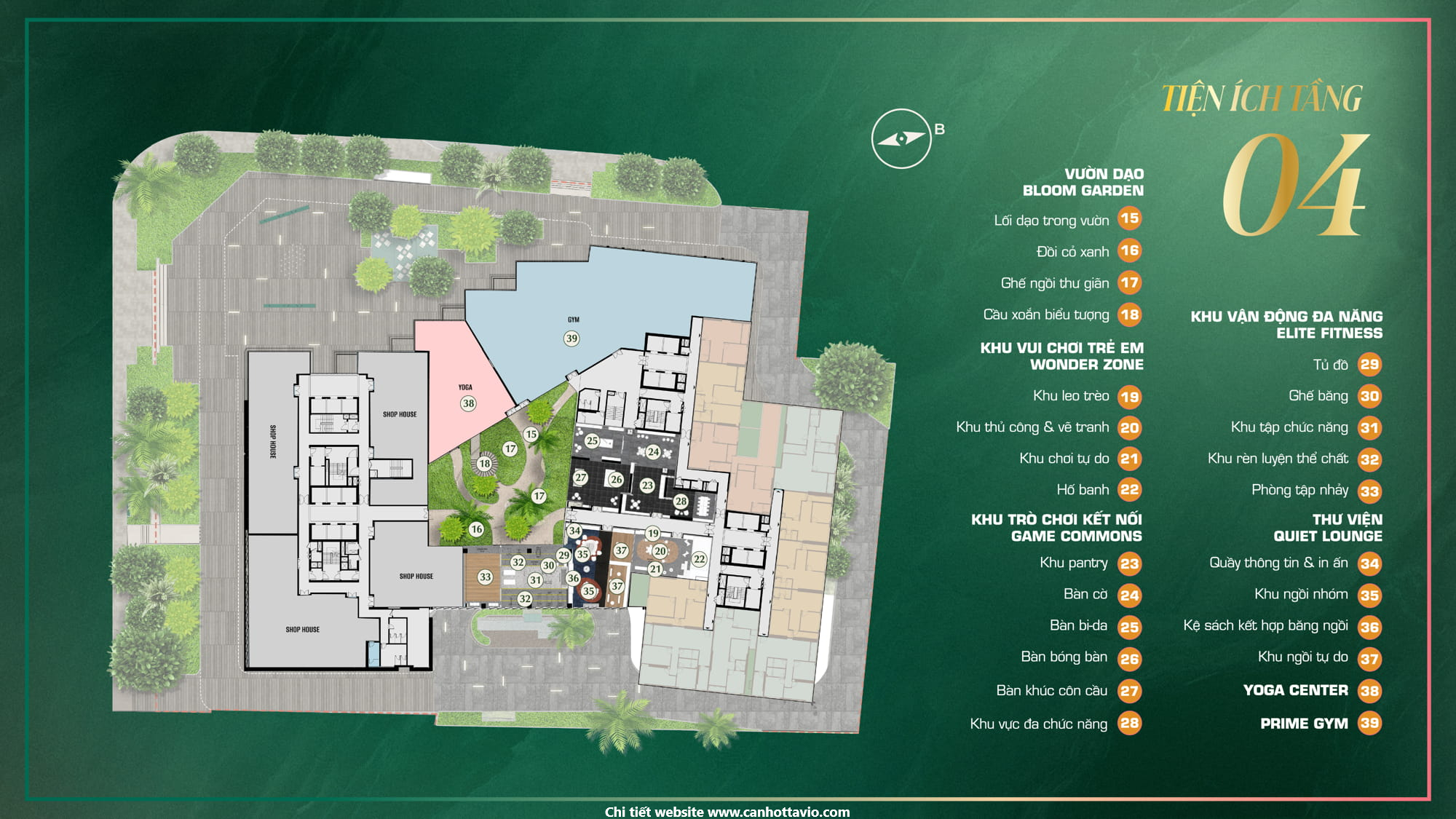 Mặt Bằng Tiện Ích The Emerald Boulevard Tầng 4