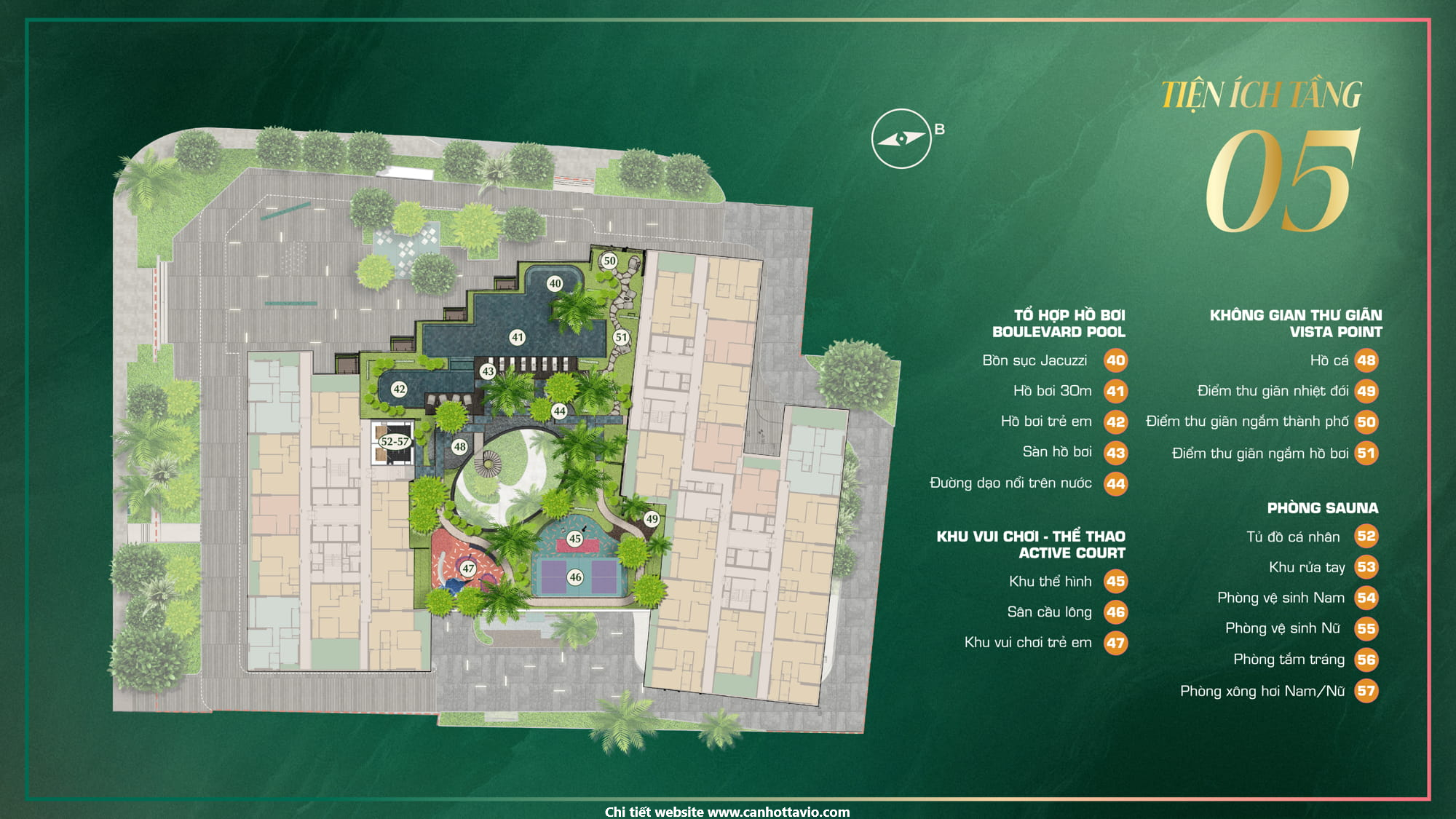 Mặt Bằng Tiện Ích The Emerald Boulevard Tầng 5