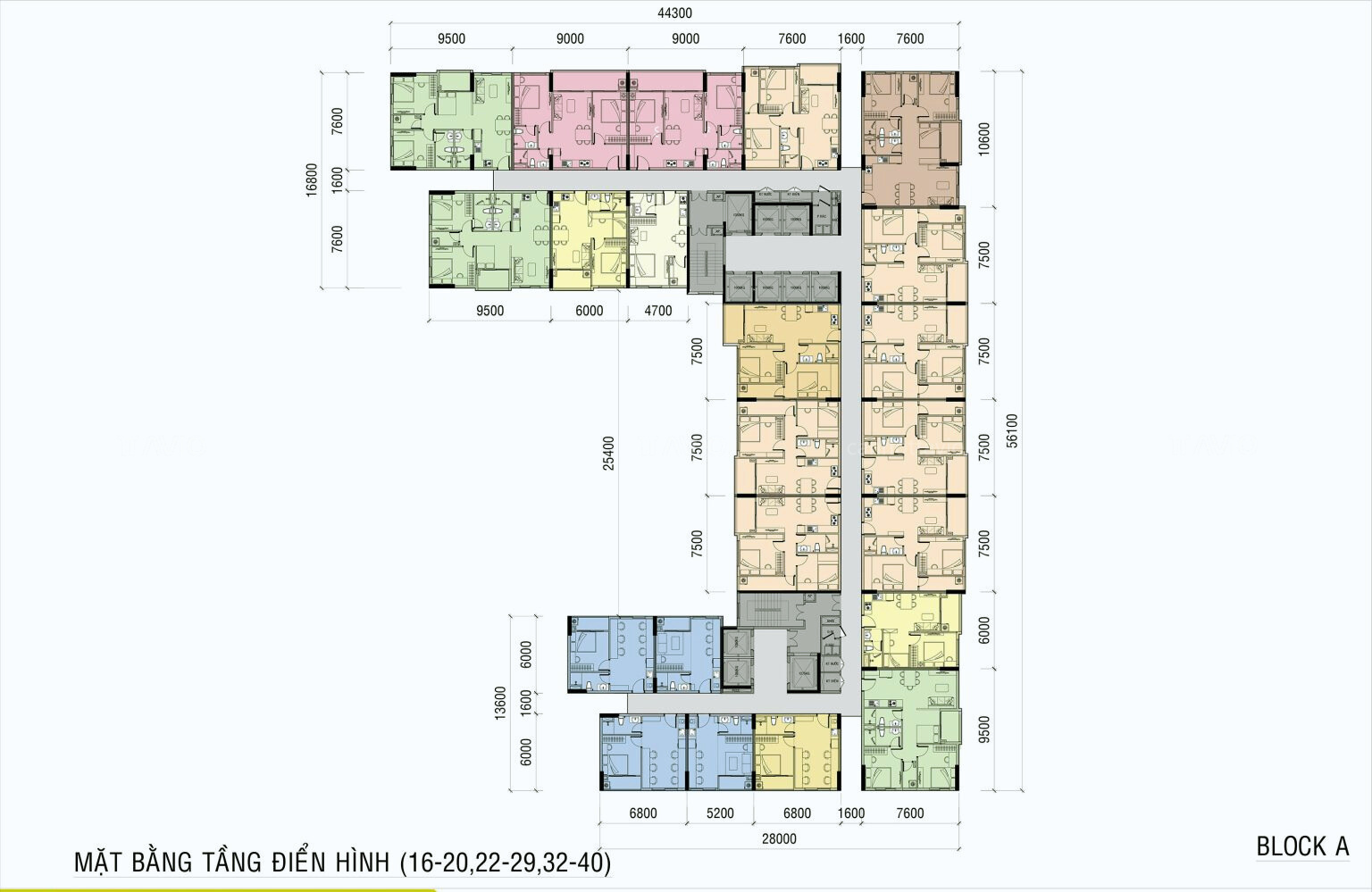 Mặt Bằng Ava Center Block A
