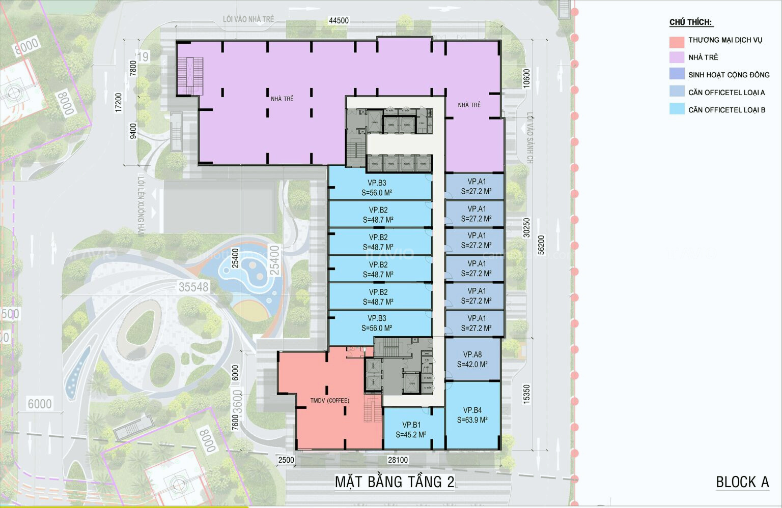 Mặt Bằng Ava Center Tầng 2