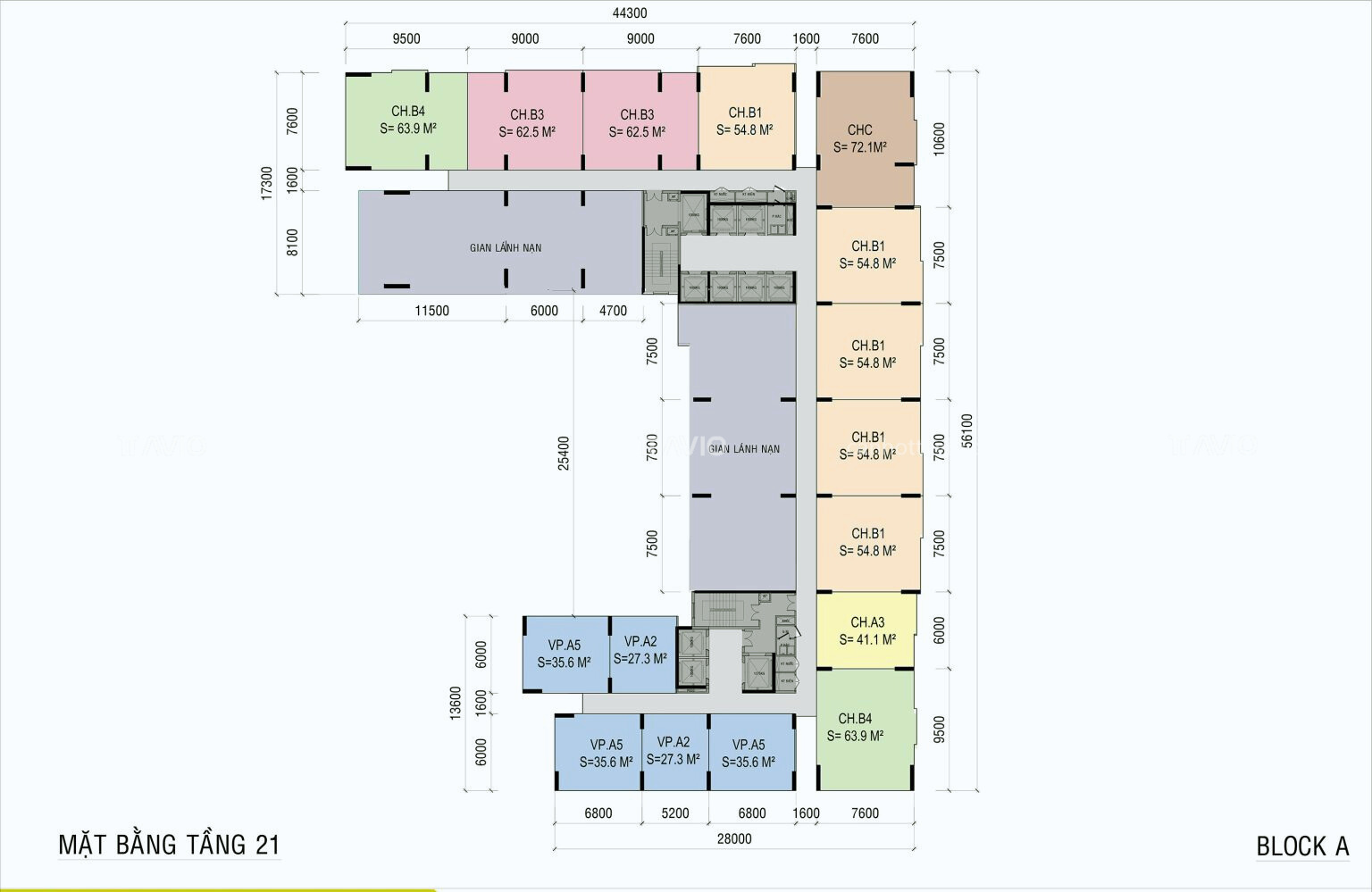 Mặt Bằng Ava Center Tầng 21