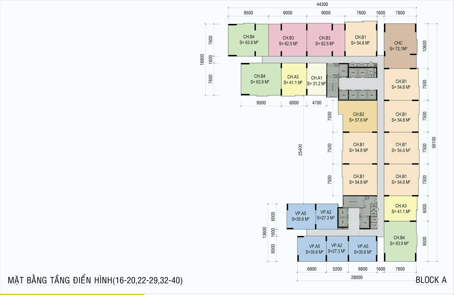 Mặt Bằng Tầng điển Hình Ava Center