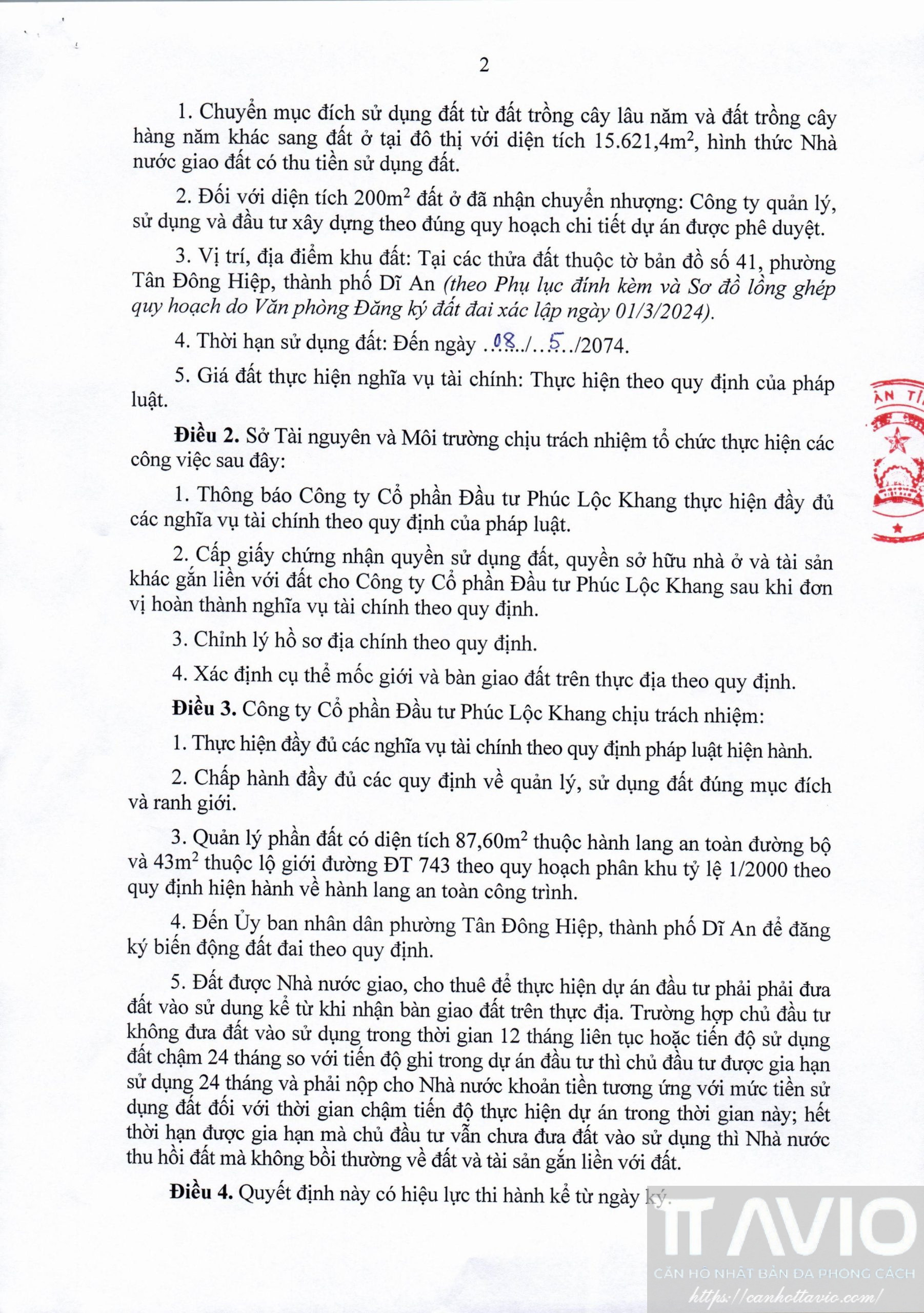 Quyết định 1334 – Cho Phép Chuyển Mục đích Sử Dụng đất để Thực Hiện Dự án Tt Avio Trang 02