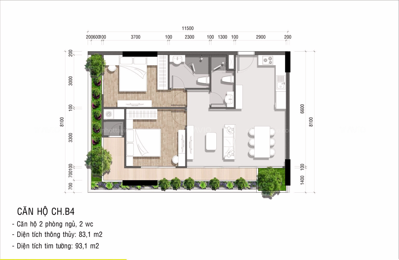 Thiết Kế Căn Hộ Ava Center Chb4