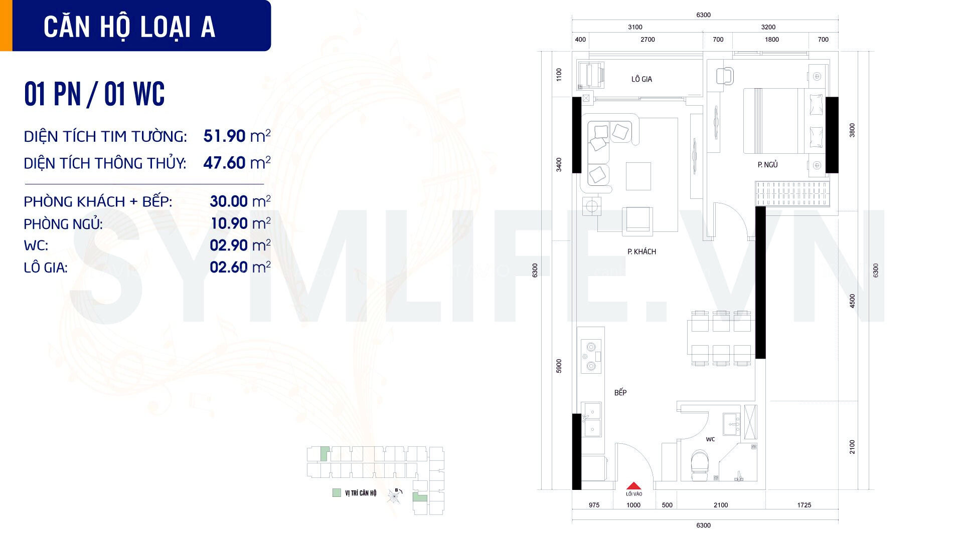 Thiết Kế Căn Hộ Symlife Loại A