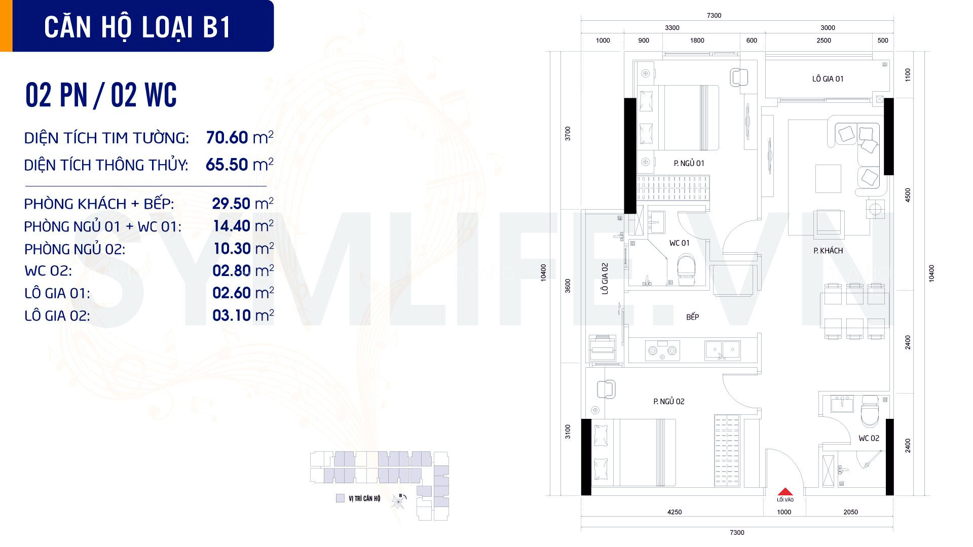 Thiết Kế Căn Hộ Symlife Loại B1