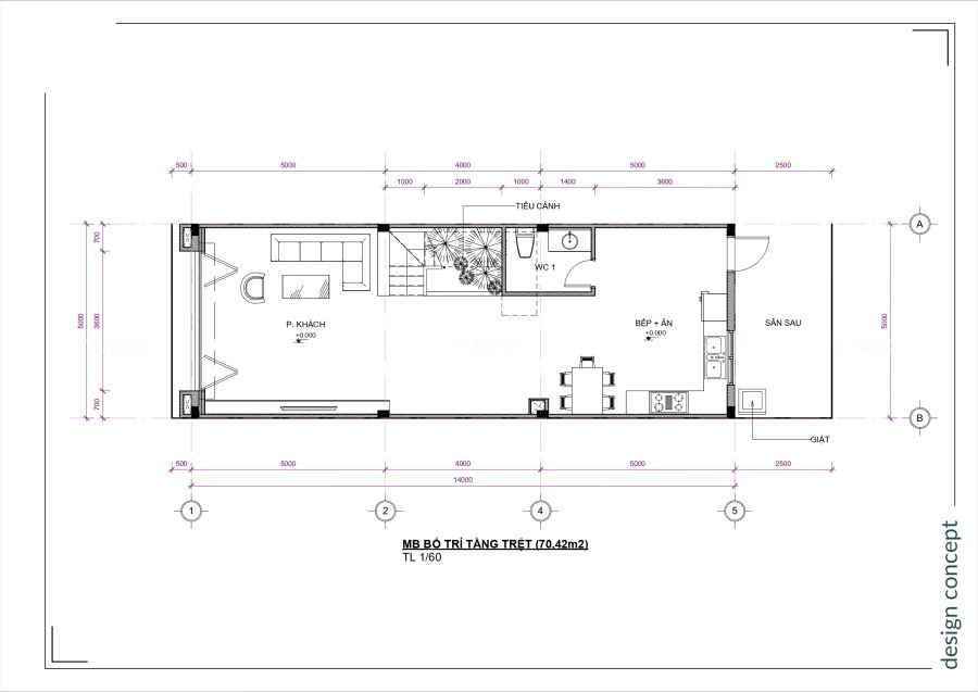 Thiết Kế Nhà Phố Golden Town 5x14 (2)