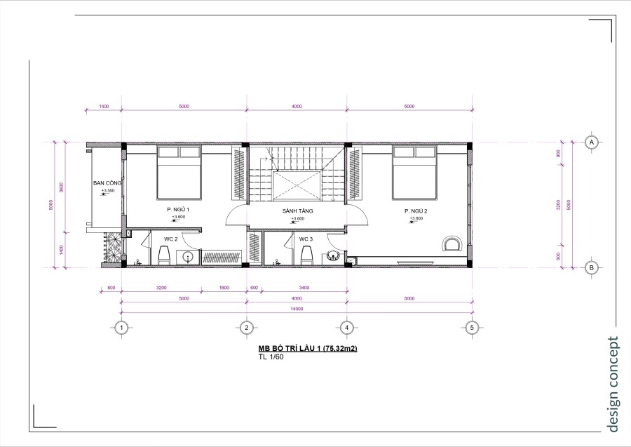 Thiết Kế Nhà Phố Golden Town 5x14 (3)