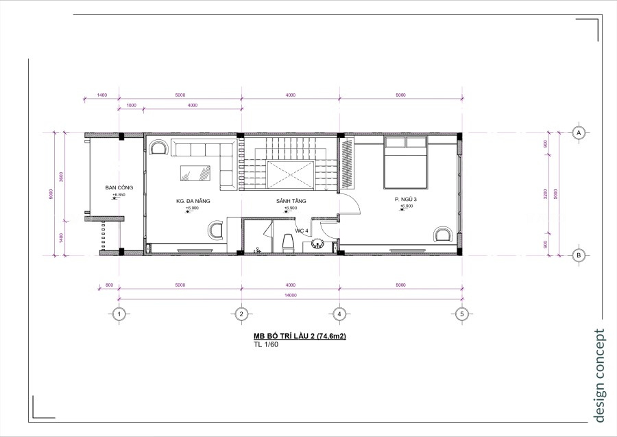 Thiết Kế Nhà Phố Golden Town 5x14 (4)